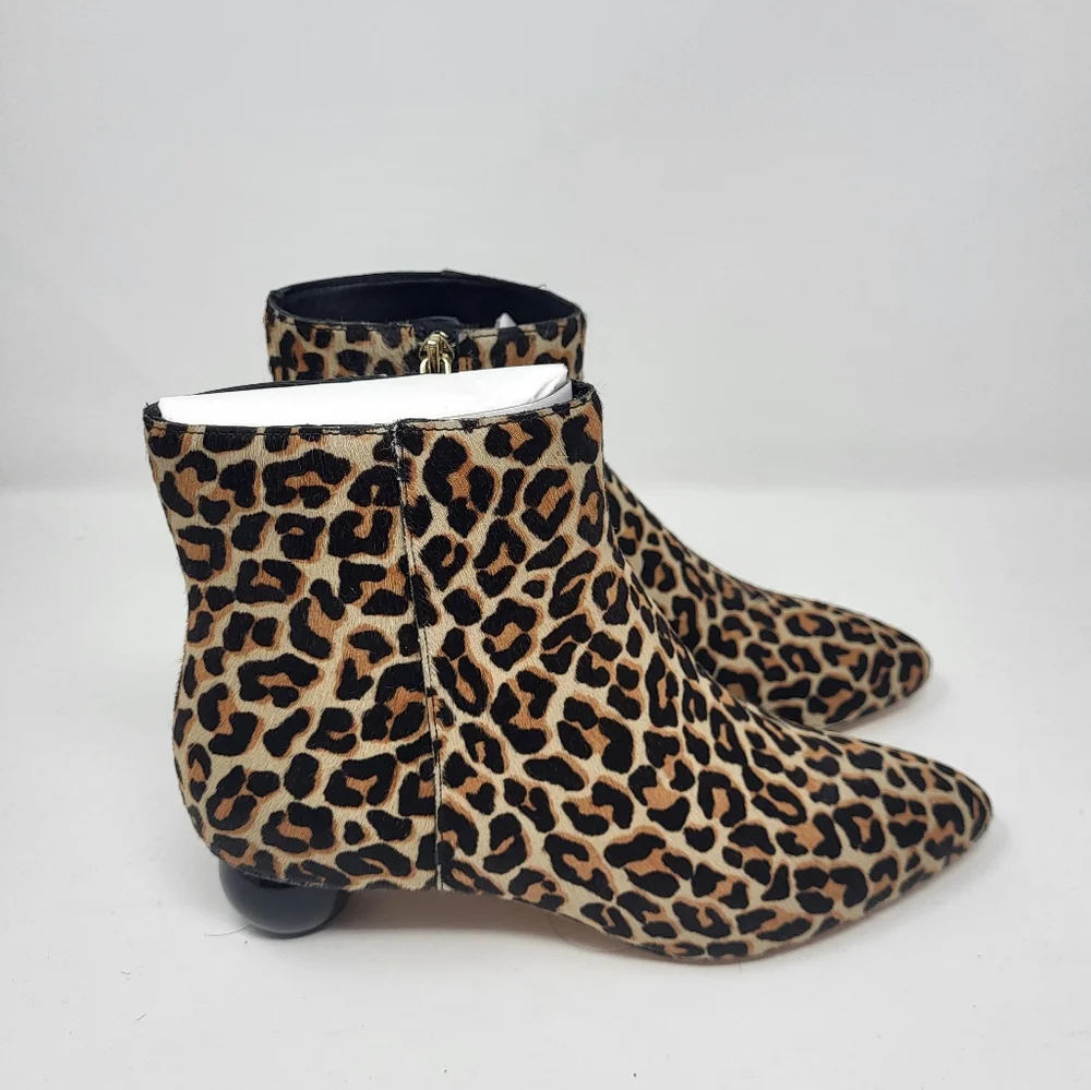 Kate Spade Sydney Leopard Print Calf Hair‎ Ankle Boots Booties 7.5 B
